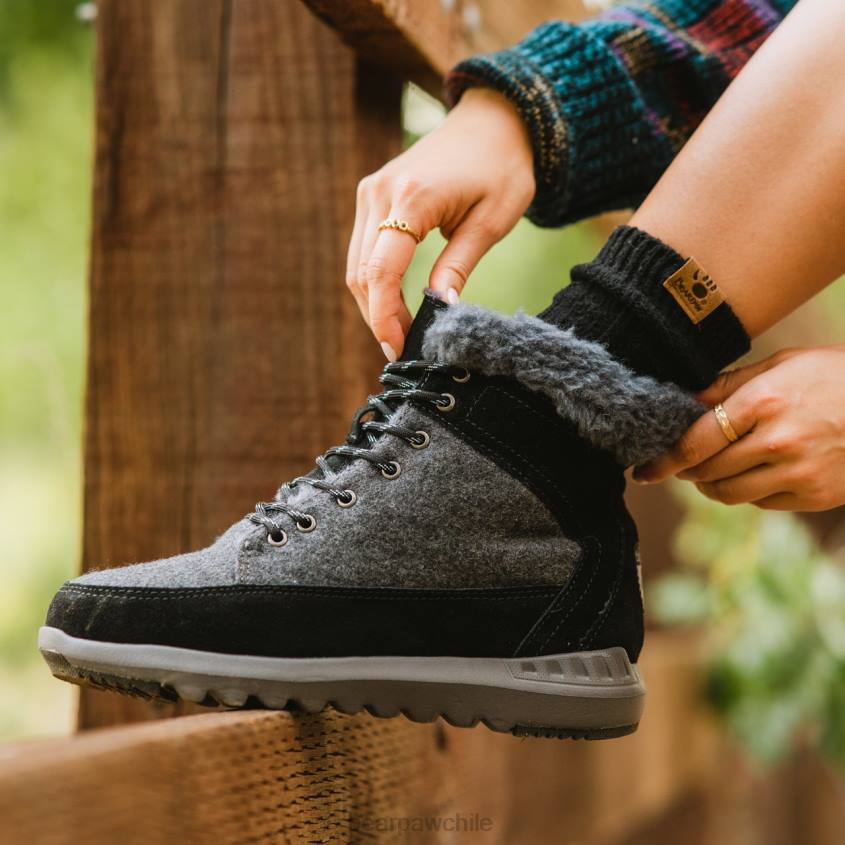 botas BEARPAW cheryl negro/gris mujer PD28141