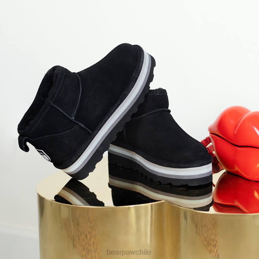 botas BEARPAW shorty retro negro mujer PD2830