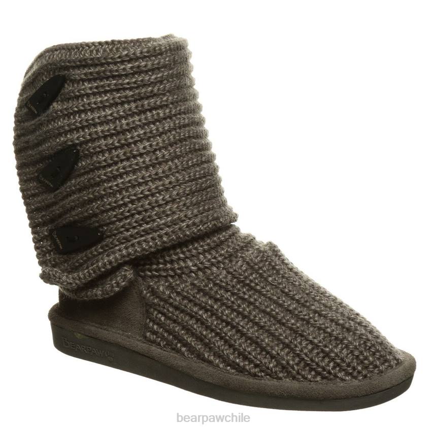 botas BEARPAW tejer alto gris mujer PD28176
