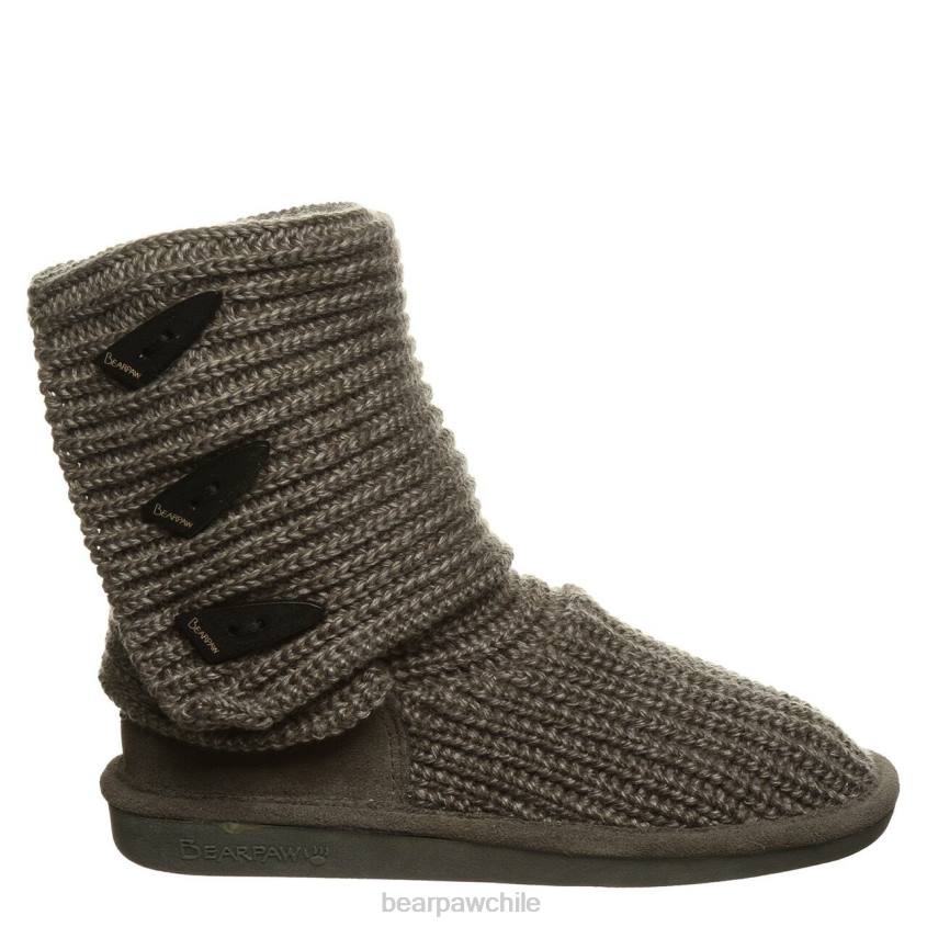 botas BEARPAW tejer alto gris mujer PD28176