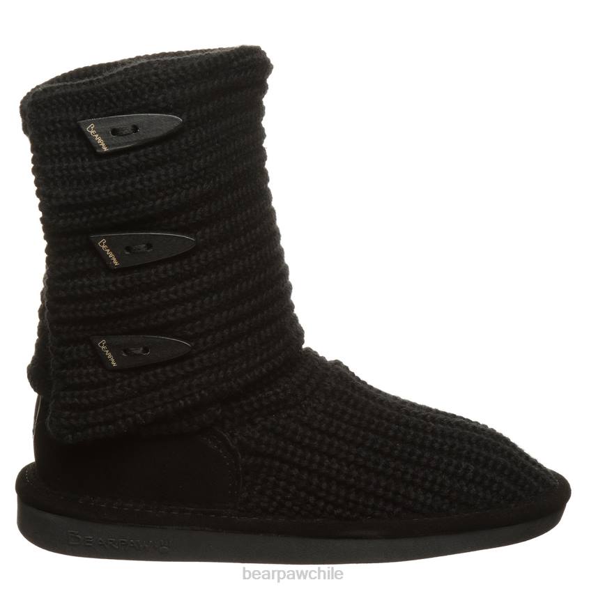 botas BEARPAW tejer alto negro mujer PD28178