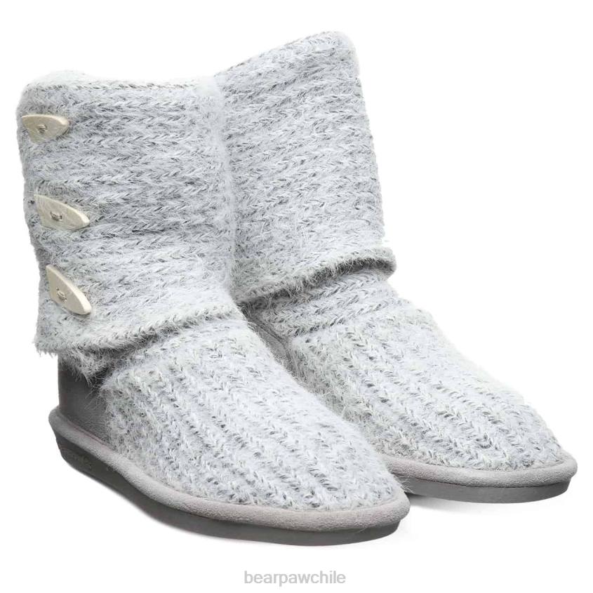 botas BEARPAW tejer alto niebla gris mujer PD28177