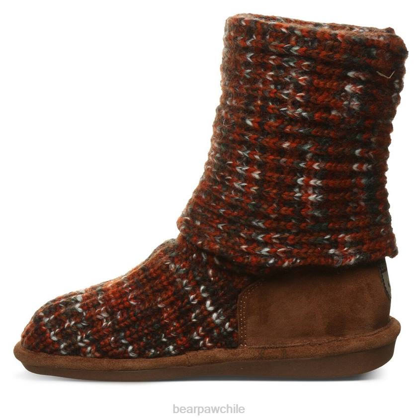 botas BEARPAW tejer alto rojizo mujer PD28175