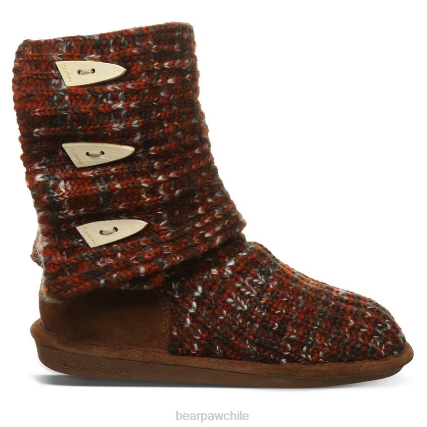 botas BEARPAW tejer alto rojizo mujer PD28175