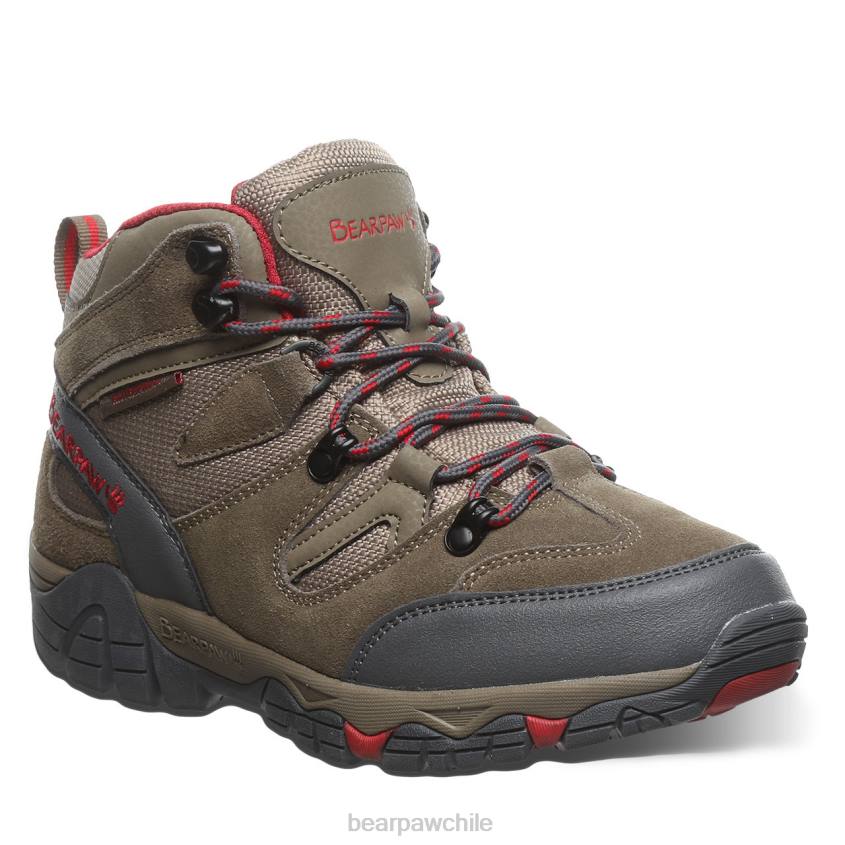 caminantes BEARPAW Córcega amplia topo/rojo mujer PD28330