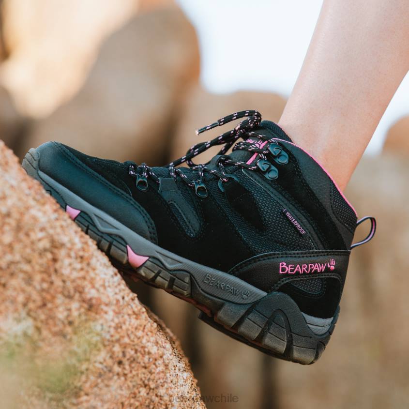 caminantes BEARPAW Córcega negro/fucsia mujer PD28340