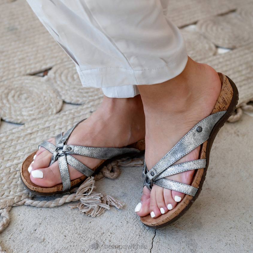 sandalias BEARPAW adular plata mujer PD28442