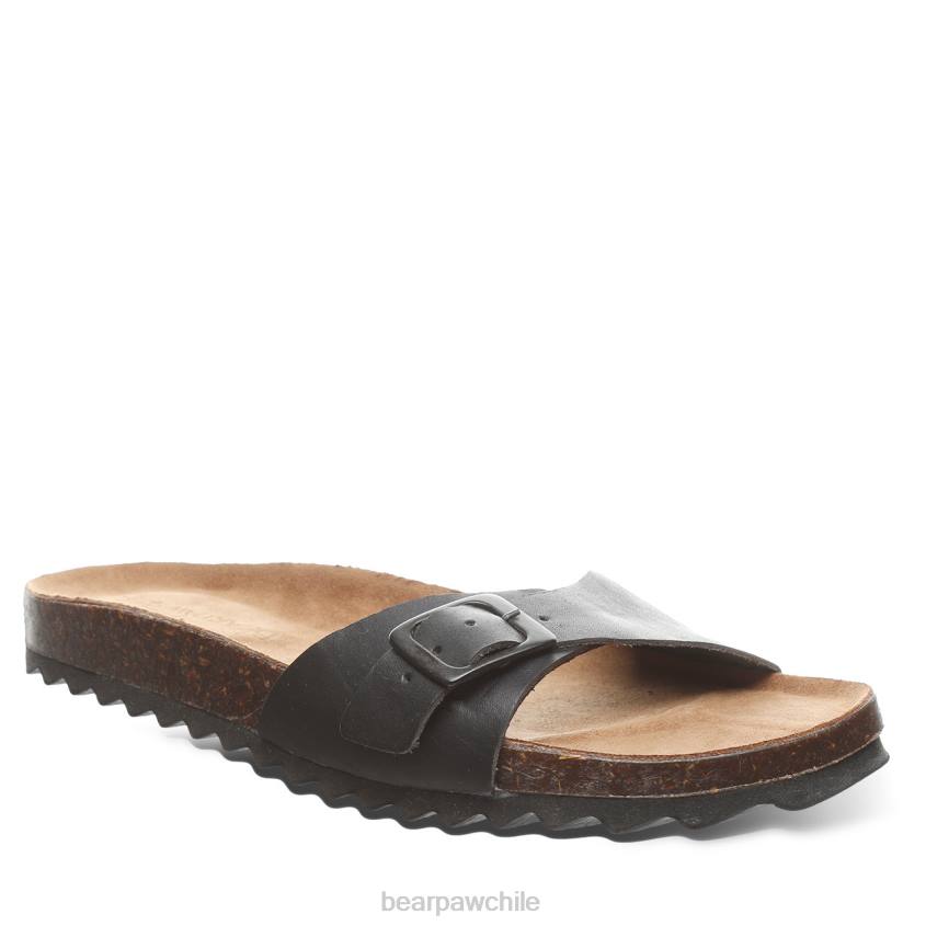 sandalias BEARPAW ava negro mujer PD28395