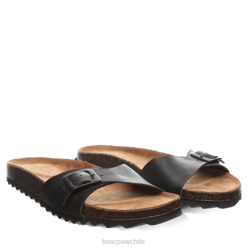sandalias BEARPAW ava negro mujer PD28395