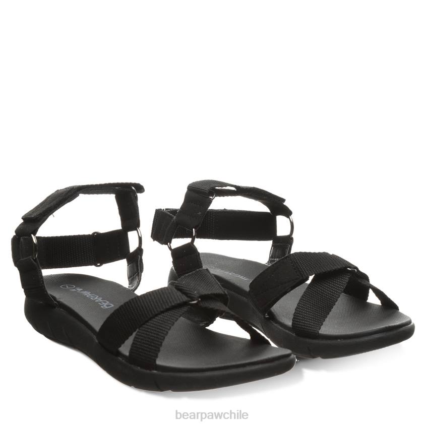 sandalias BEARPAW beca negro mujer PD28473