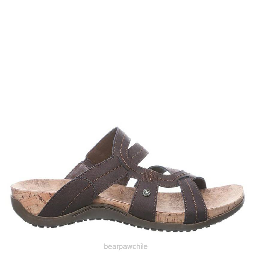 sandalias BEARPAW kai ancho marron oscuro mujer PD28412