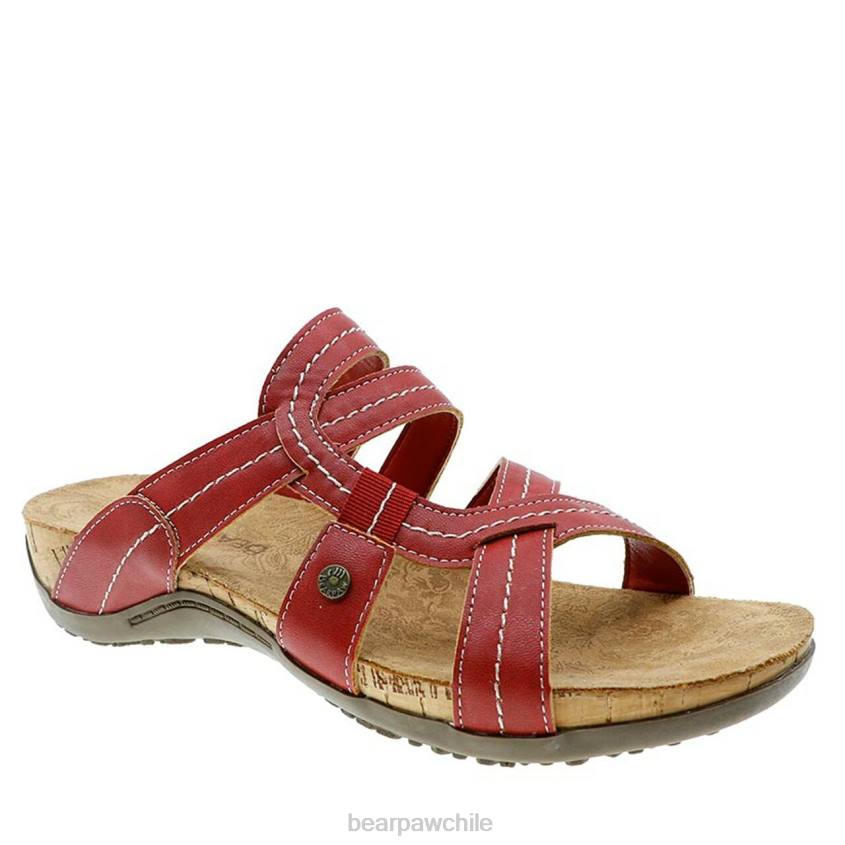sandalias BEARPAW kai ancho rojo mujer PD28411