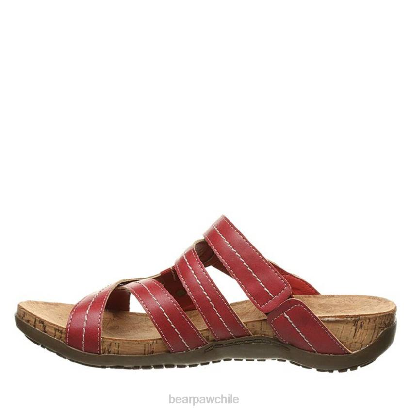 sandalias BEARPAW kai ancho rojo mujer PD28411