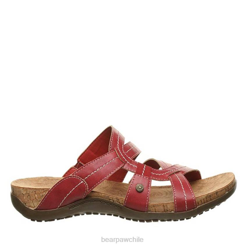 sandalias BEARPAW kai ancho rojo mujer PD28411