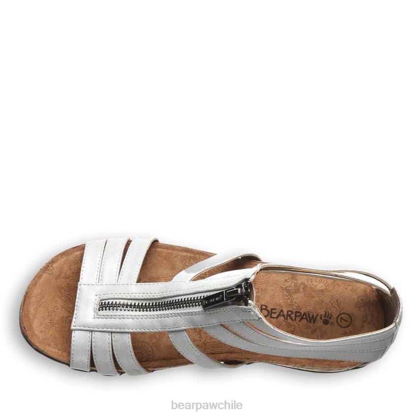 sandalias BEARPAW layla blanco metalizado mujer PD28433
