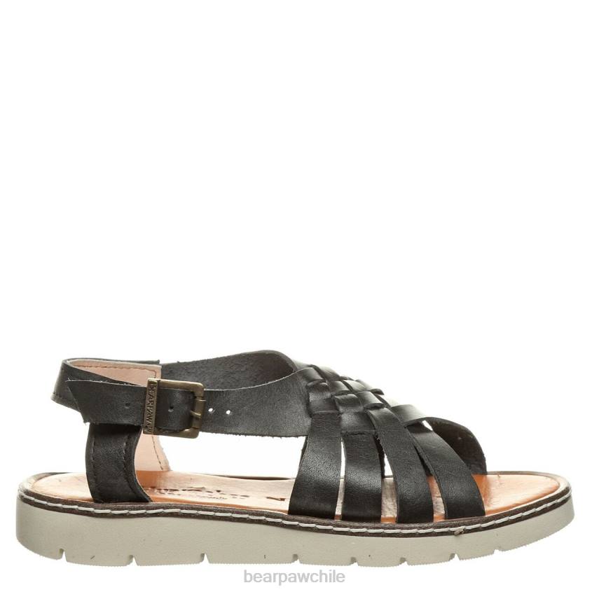 sandalias BEARPAW lea negro mujer PD28491