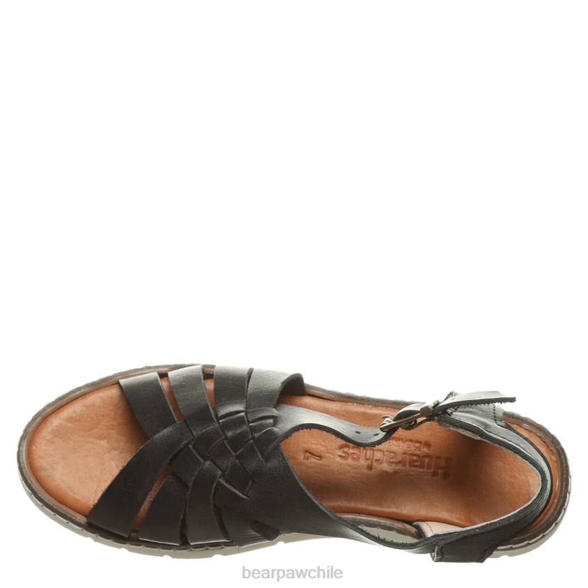 sandalias BEARPAW lea negro mujer PD28491