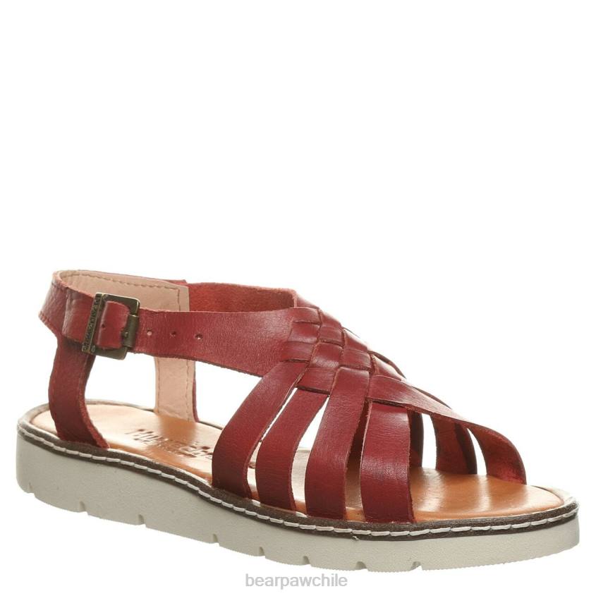 sandalias BEARPAW lea rojo mujer PD28487