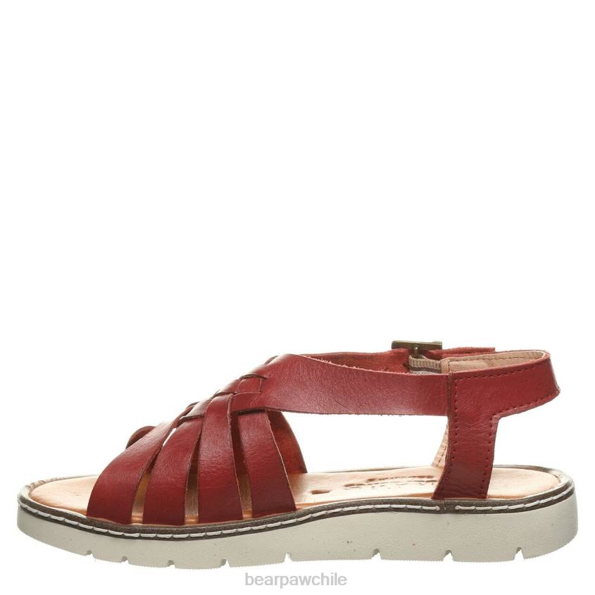 sandalias BEARPAW lea rojo mujer PD28487