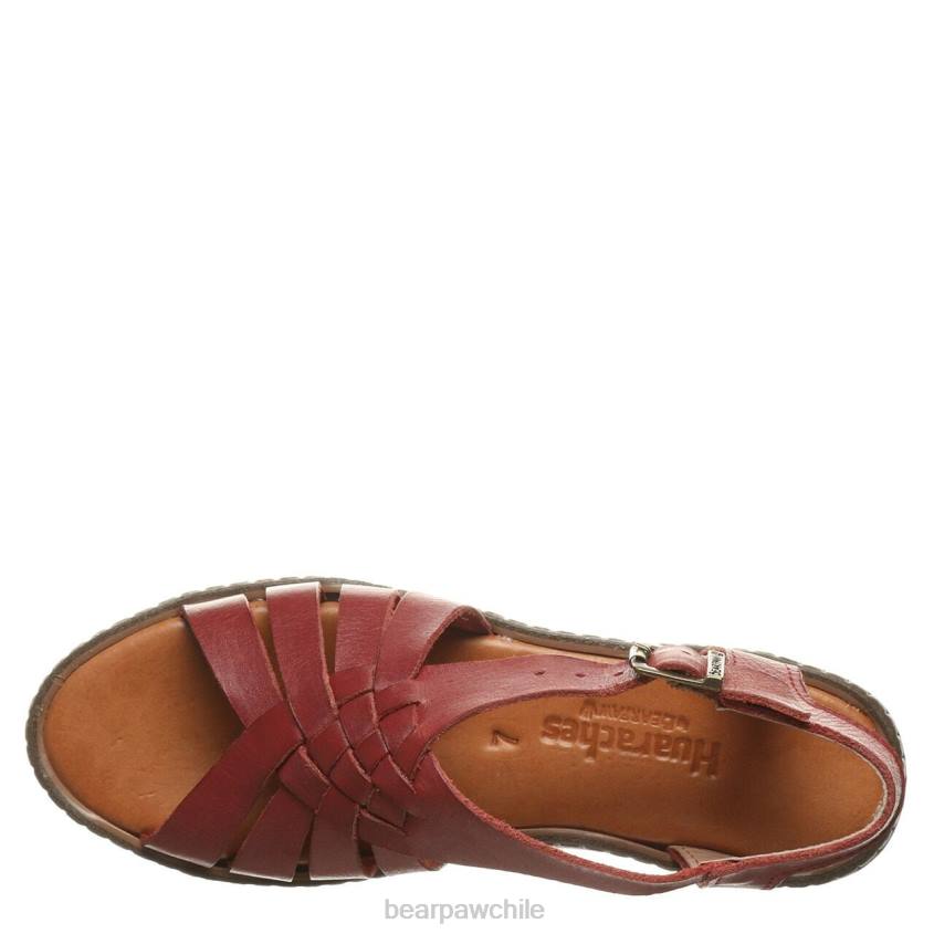 sandalias BEARPAW lea rojo mujer PD28487
