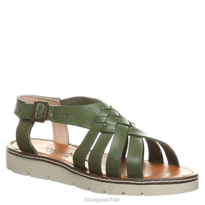 sandalias BEARPAW lea verde militar mujer PD28489