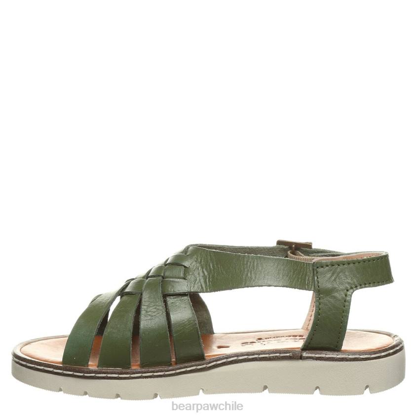 sandalias BEARPAW lea verde militar mujer PD28489