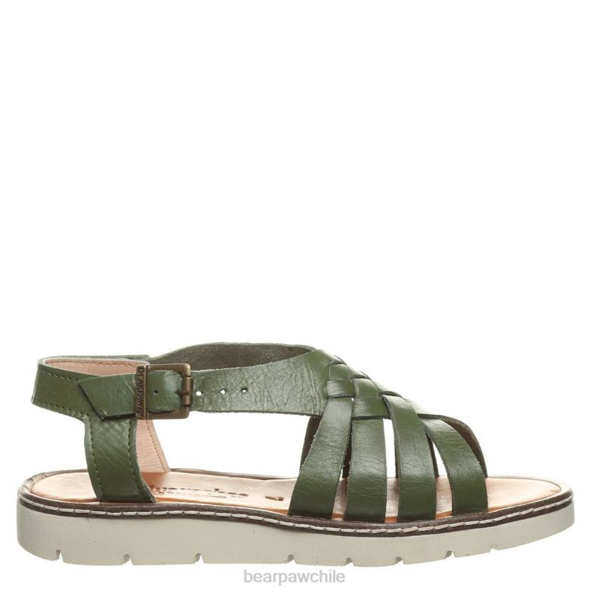 sandalias BEARPAW lea verde militar mujer PD28489