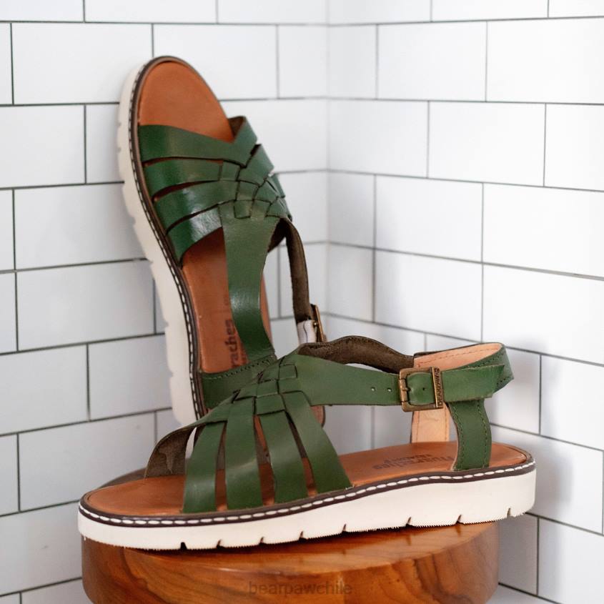 sandalias BEARPAW lea verde militar mujer PD28489