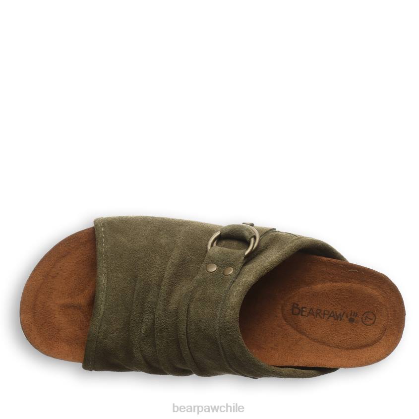 sandalias BEARPAW lilia oliva oscuro mujer PD28464
