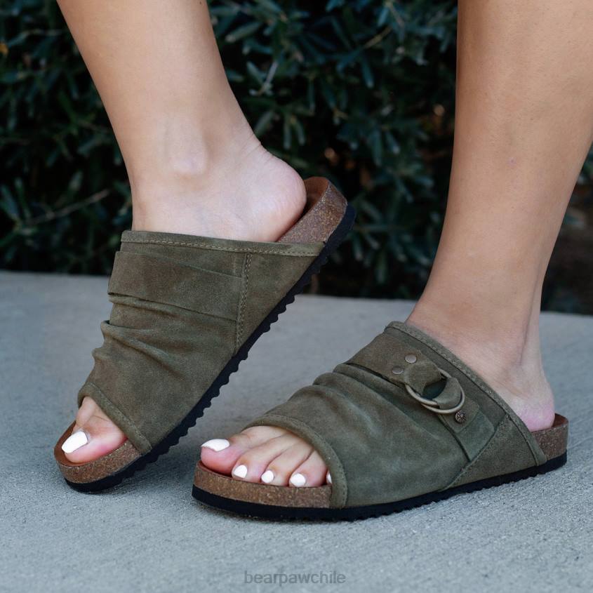 sandalias BEARPAW lilia oliva oscuro mujer PD28464