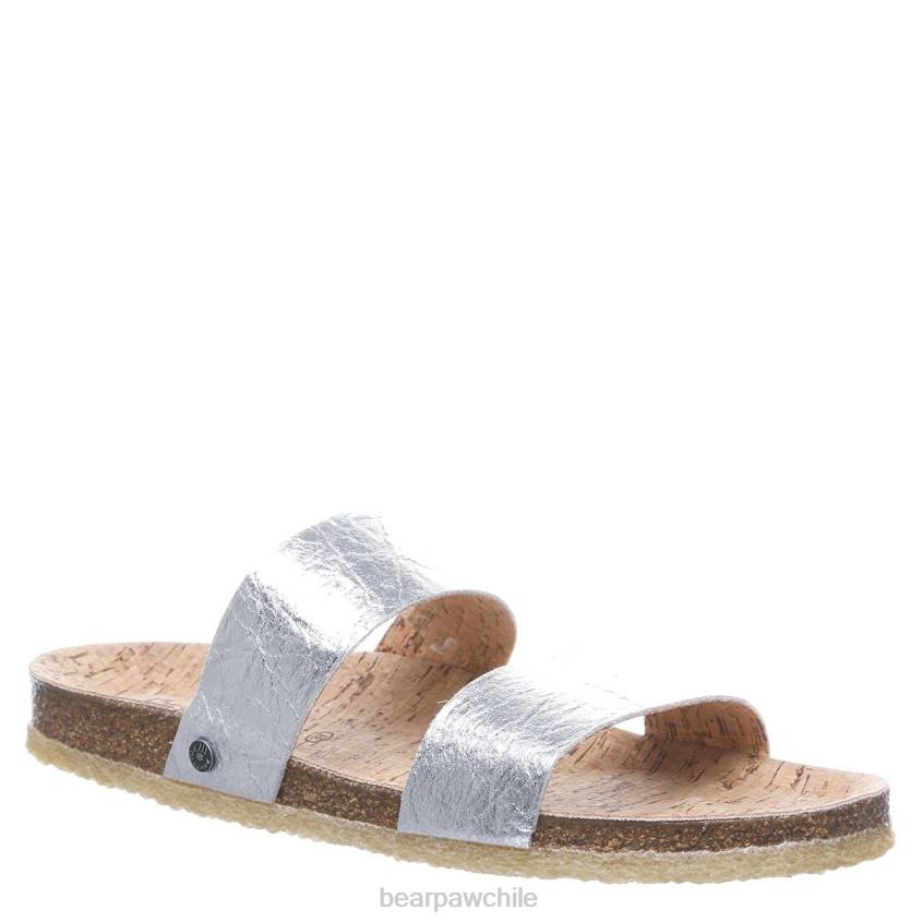 sandalias BEARPAW lilo plata mujer PD28502