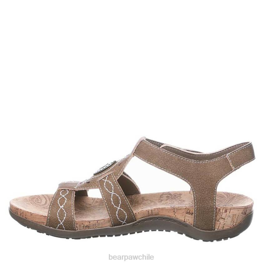 sandalias BEARPAW ridley ancho marrón mujer PD28406