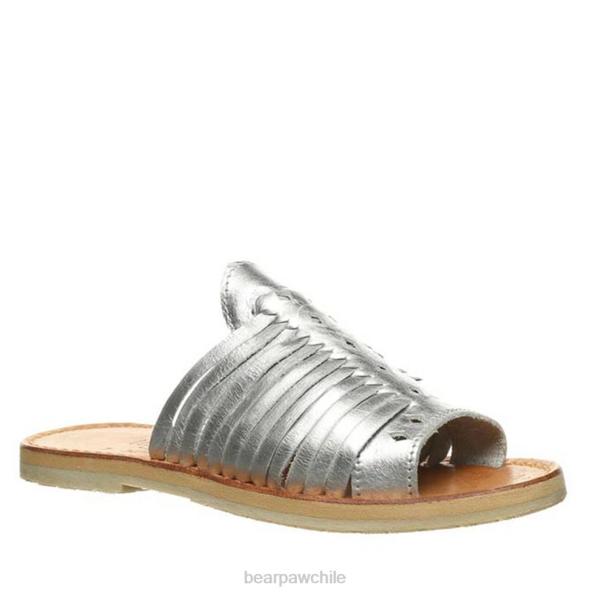 sandalias BEARPAW rosa plata mujer PD28428