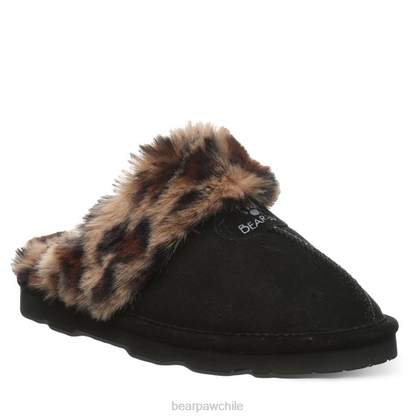 zapatillas BEARPAW loki negro/piel de leopardo mujer PD28304