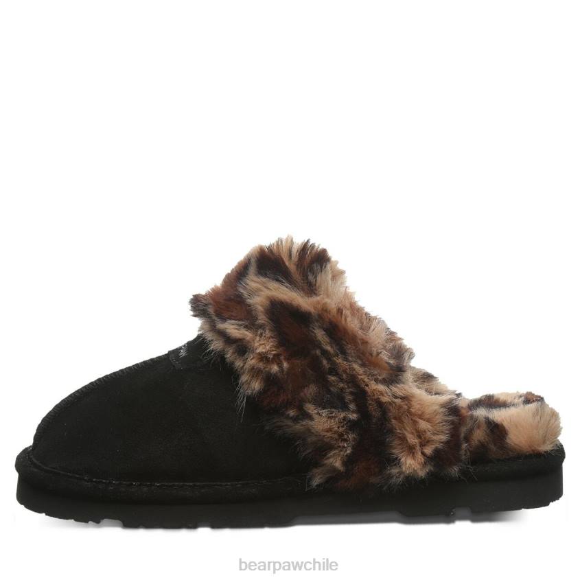 zapatillas BEARPAW loki negro/piel de leopardo mujer PD28304