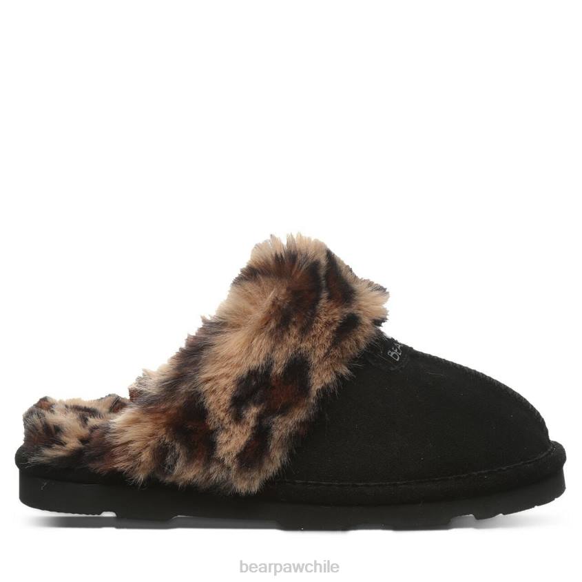 zapatillas BEARPAW loki negro/piel de leopardo mujer PD28304