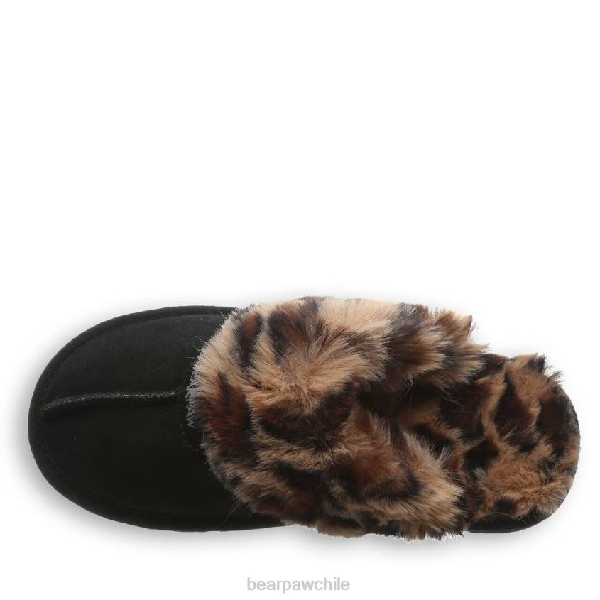 zapatillas BEARPAW loki negro/piel de leopardo mujer PD28304