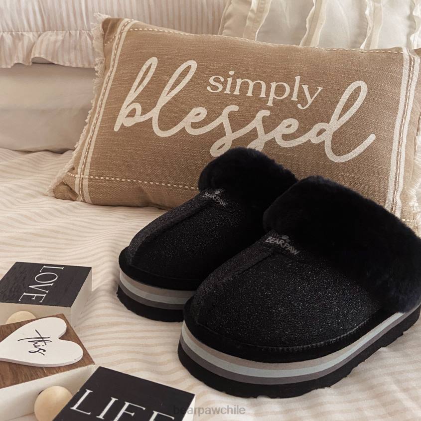 zapatillas BEARPAW retro loki caviar negro mujer PD28320