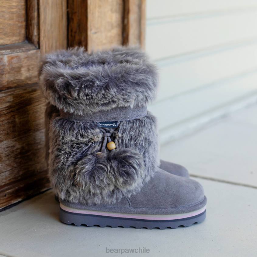 botas BEARPAW retro tama juvenil niebla gris niños PD28597