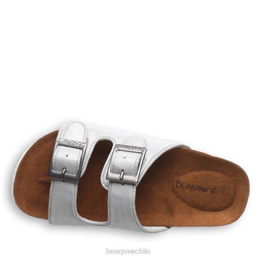 sandalias BEARPAW juventud de brooklyn blanco metalizado niños PD28625